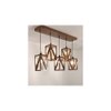 Symmetric 5 Series Brown Solid Wood Cluster Hanging Light