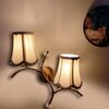 Devansh Metal Electric Wall Light in Gold Colour with off-white Shade Count of 2 Lights