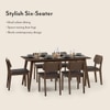Lawson 6 Seater Dining Table Set (Colour- Dark Brown, Finish- Walnut)