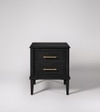 Poly Solid Wood Bed Side Table In Wood Stained Black Finish