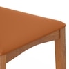 Weber Solid Wood Bar Chair In Amber Walnut Finish and Nappa Tan Leatherette Colour