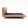 Sable Leather Double  Size Bed Without Storage (Brown Colour)