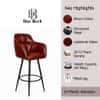 Doe Buck Luxury Faux Leather Counter Height Bar Stool in Brown Colour