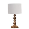 Devansh Grey Cotton Table Lamp With  Wood Natural Base (7X7X15.5 Inches)-7