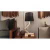 Flex Beige Wooden Table Lamp with Black Fabric Lampshade
