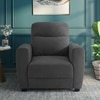 Alvaro Velvet 1 Seater Sofa Dark Grey Color