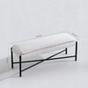 Mist X Frame Metal Bench in White Finish