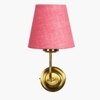 Devansh Metal Electric Wall Light in Gold Colour with Pink Shade Count of 1 Light
