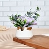 Enchanting Artificial Purple Bloom In White Planter