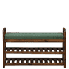 Halden Solid Wood Shoe Rack with Seating in Walnut Brown finish