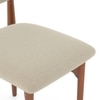 Dane Solid Wood Dining Table 6 Seater with 6 Oille Solid Wood Dining Chairs (Finish: Honey, Colour: Oyester Beige)