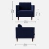 Tharoli Velvet 1 Seater Sofa Navy Blu in Colour