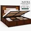 Nayra Solid Wood Comfort King Bed Hydraulic Storage Provincial Teak Finish Mattress 72 x 78 Inches