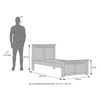 Fidora Solid Wood Single Size Non Storage Bed in Mahogany Finish