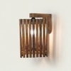Trikona Brown Solid Wood Wall Lights