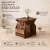 Anderby Sheesham Wood End Table in Rustic Teak Finish