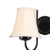 Devansh Dual Black Metal  Wallmounted Lamp With Cotton Off-White Shade