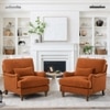 Dexter Boucle Fabric Lounge Chair in Orange Colour