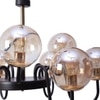Eliante 6-Light Champaign Chandelier, Mild Steel And Ceramic Frame With Glass Shades