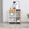 Hexa Red Multipurpose Storage Cabinet With 1 Drawer 1 Door in Frosty White And Giant Wood Colour