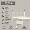 Iver Metal Non Storage Queen Bed in Glossy Ivory Finish