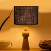 Devansh Black  Jute   Table Lamp With  Wood Natural Base (7X18.25 Inches)-17