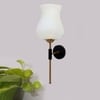 Devansh Metal Electric Wall Light in Black Colour with White Shade Count of 1 Light