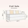Sleep Spa Foldable 3 Seater Double Foam Fold Out Sofa Cum Bed in Dark Grey Colour