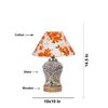 Devansh Conical Multi Cotton Shade Lamp With Wood & Mosaic Glass Base For Decoration/Office/Home/Gifting/Study For Decoration/Office/Home/Gifting/Study -(10X10X14.5) Inches -A