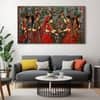 The Castle Decor Pichwai Madhubani Wall Painting Wooden Framed 27x48 Inch (Style 5)