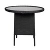 Launceston Wicker Table And Chair Set In Black Finish