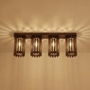 Hexa Brown Solid Wood Ceiling Light