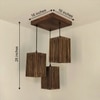 Elegant Brown Solid Wood Cluster Hanging Light