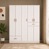 Ren 5 Door Engineered Wood Wardrobe in Silver Oak Finish