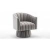 Morrow Swivel Solid Wood Round Chair in Grey Colour