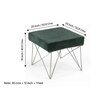 Asansol Sheesham Wood Accent Square Stool     in Green Cotton Velvet Upholstery