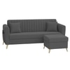 Daraco Velvet L shape 4 Seater Sofa in dark Gery Color
