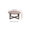 Nashville Sheesham Wood 4 Seater Coffee Table Set In Teak Finish Brown Sparkle Velvet Cushion
