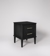 Poly Solid Wood Bed Side Table In Wood Stained Black Finish