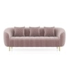 Amora 3 Seater Fabric Sofa in Faded Lilac Pink Velvet