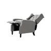 Louis Solid Wood One Seater Manual Recliner in Grey Colour
