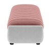 Marko Velvet 2 Seater 4 Feet Ottoman Bench in Peach & Grey Color