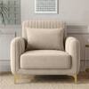 Monly Velvet 1 Seater Sofa Cream Color