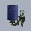Devansh Metal Electric Wall Light in Antique Gold Colour with Blue Shade Count of 1 Light