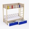 Pine Tree Single Size Bunk Bed In Electric Blue Colour