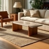 Linea Solid Wood Coffee Table in Brown Colour