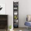 Hexa Engineered Wood Bookshelf Multipurpose Storage Rack in Slate Grey Colour