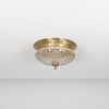 Cameron 2-Light Flush Mount Ceiling Light In Brass Finish With Amber Diamond Cut Glass