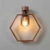 Hex Brown Solid Wood Wall Lights