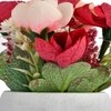 Red Artificial Flowers With Modern Planter
